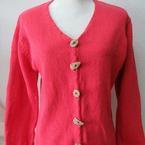 Coldwater Creek /  Salmon Sweater/Sz M/Designer Buttons